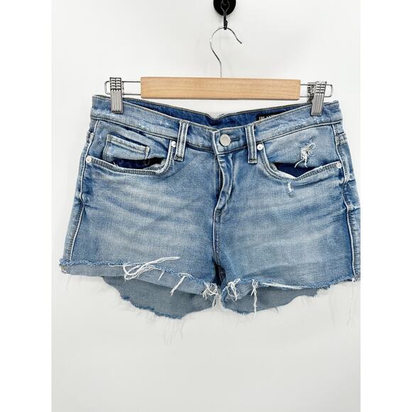 BLANKNYC Pants - BlankNYC The Essex Light Wash‎ Blue Distressed Cut-Off Shorts Women's Size 27